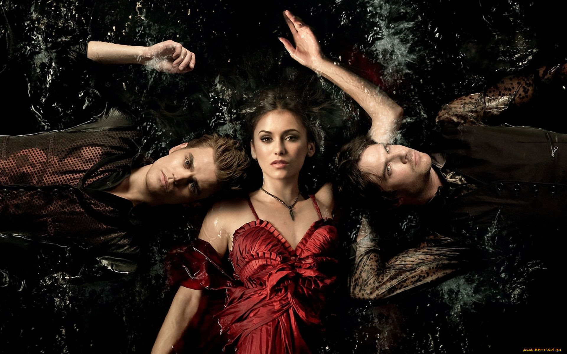 the, vampire, diaries, , , ian, somerhalder, nina, dobrev, paul, wesley